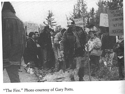 Fire at blockade