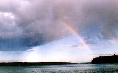 Rainbow over Obabika lake