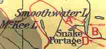 Speck's map of Smoothwater lake