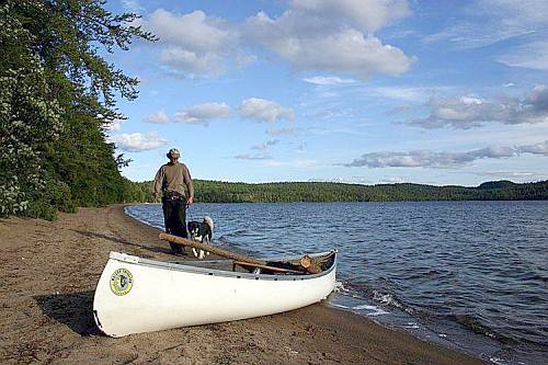 Neodim and Nimush and a canoe on lake Temagami